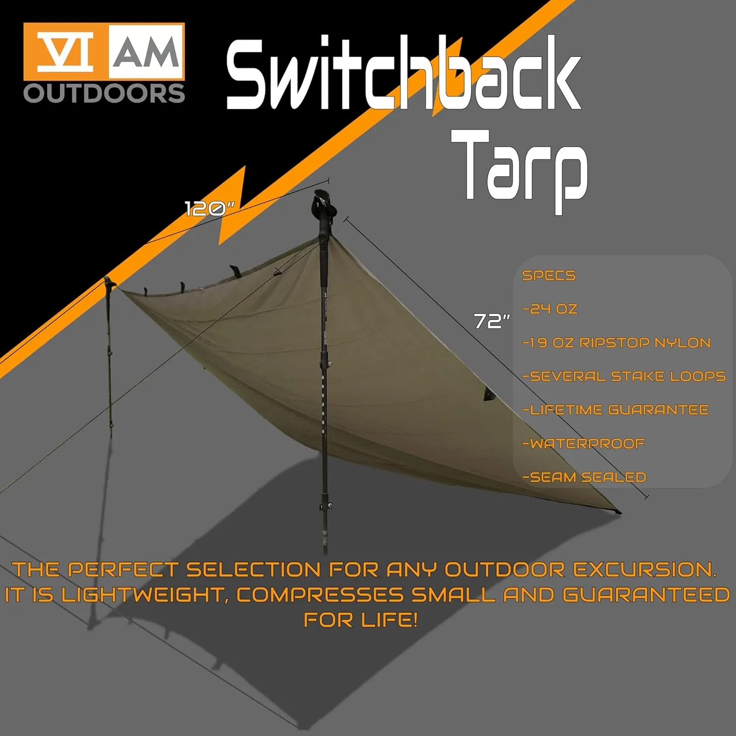 | Switchback Ultralight Waterproof Tarp | 1.9oz | Tan