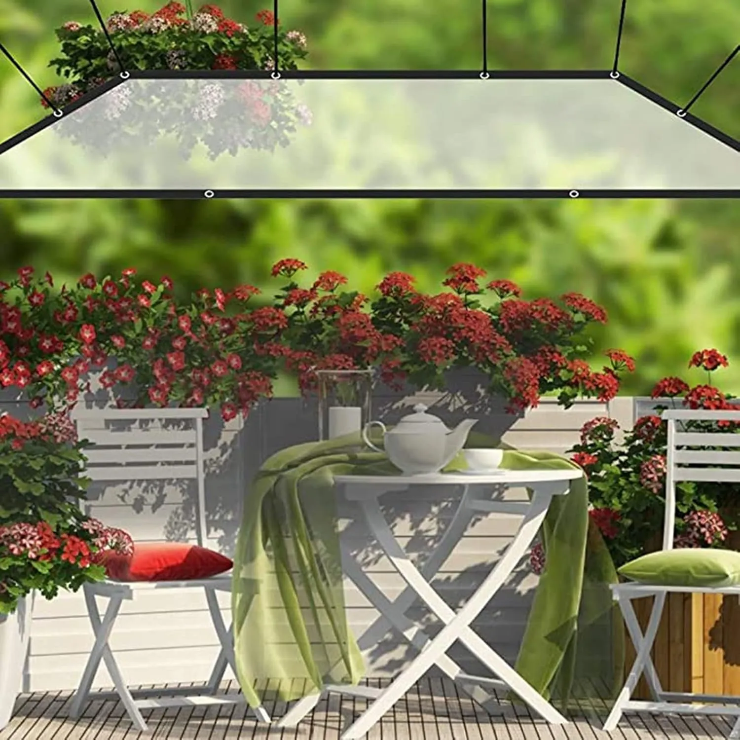 0.12mm Waterproof Tarpaulin，100% UV & Weather Resistant Vinyl Coated PE Tarps，Perfect for Plant Canopy Rainproof Anti-Bird (Color : Clear, Size : 13.12x16.4ft/4x5m)