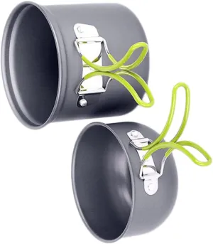 1 Set Camping Pan Set Teapot Portable Camping Stove Camping Accessories Outdoor Cookware Titanium Camping Cookware Unit Collapsible Bowls for Camping Bank Cookware Camping Kit Grey