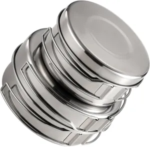 1 Set Outdoor Stainless Steel Pot Set Collapsible Camping Cup Watch Portable Stove Tarp Cutlery Cookware Non Camping Cooking Kit Windproof Camping Kettle Kettles Gadgets Mat Silver