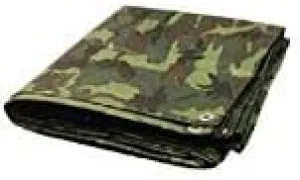 10' x 20' Premium Green CAMO Camouflage 8 mil Poly TARP Hunting Camping (Finished Size Approx. 9'6" x 19'6") …