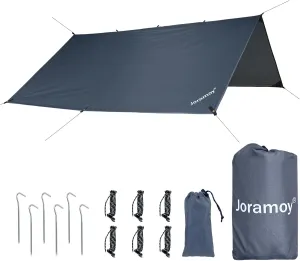 10ft x 10ft Waterproof Hammock Rain Fly,Portable Large Camping Tarp,Premium Lightweight Ripstop Nylon Cover with UV Protection Layer for Camping Hiking Outdoor (210D Grey, 10ft x 10ft)