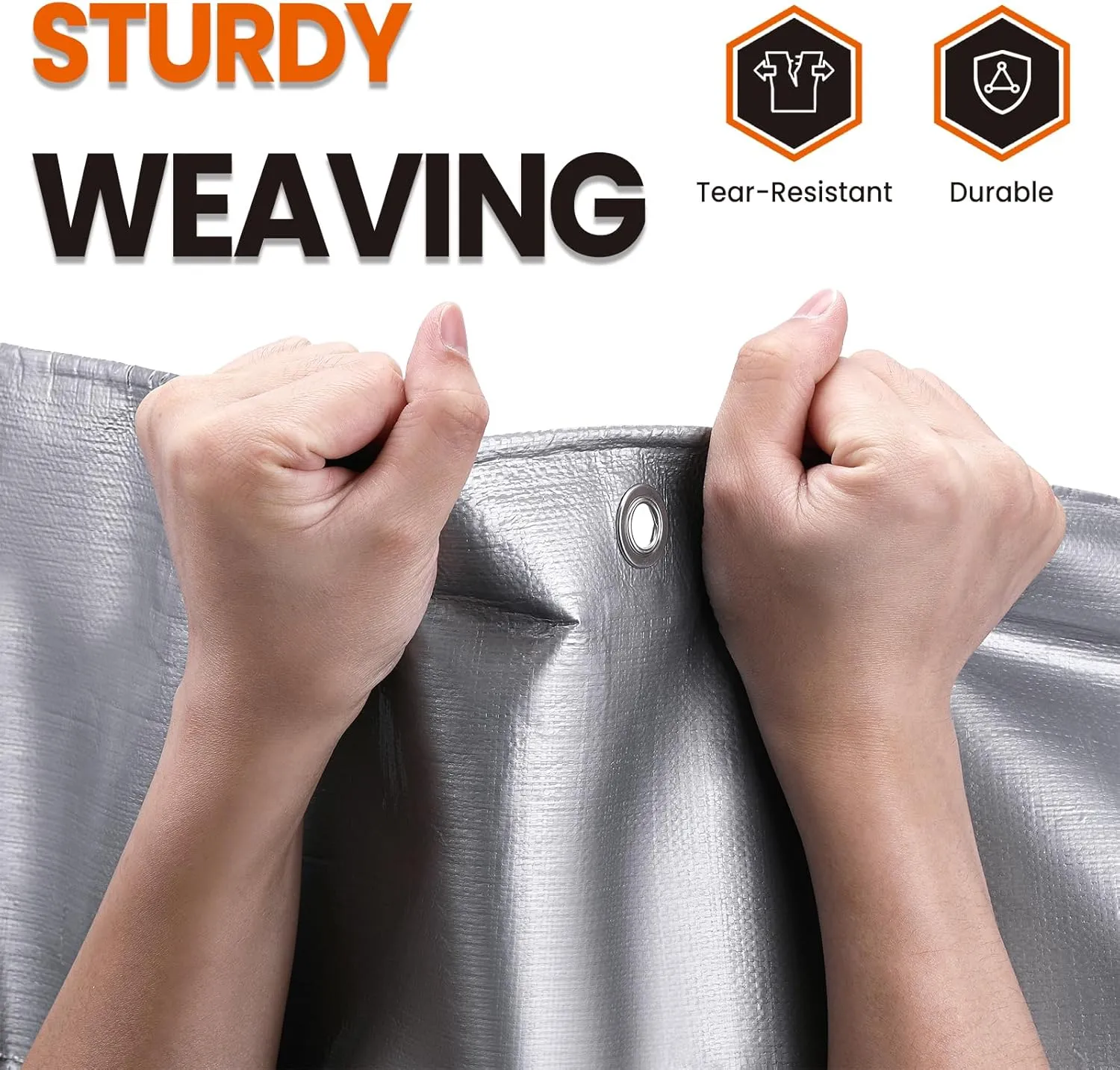 10x10 FT Tarp Waterproof, 16 Mil Tarps Heavy Duty Waterproof Multipurpose Protective Cover UV Resistant Rip & Tear Resistant Waterproof with Grommets Reversible for Home Boats Cars Camping