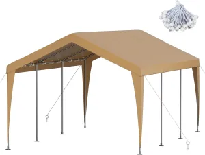 10x20 FT Heavy Duty Carport, Outdoor Portable Car Canopy Garage, Galvanized Steel Frame, UV-Resistant Waterproof PE Tarp Shelter for Vehicles, Boats, RVs, Driveway Carport, Yellow
