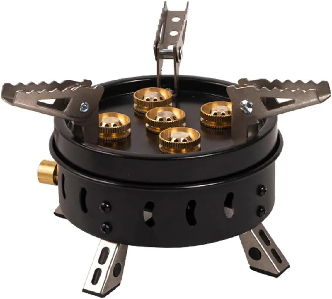 11000W Camping Gas Stove Cassette Stove Windproof Folding Outdoor Fire Stove Portable Cooking Stove Compatible With Travel Hiking Picnic (Color : Black-b1)