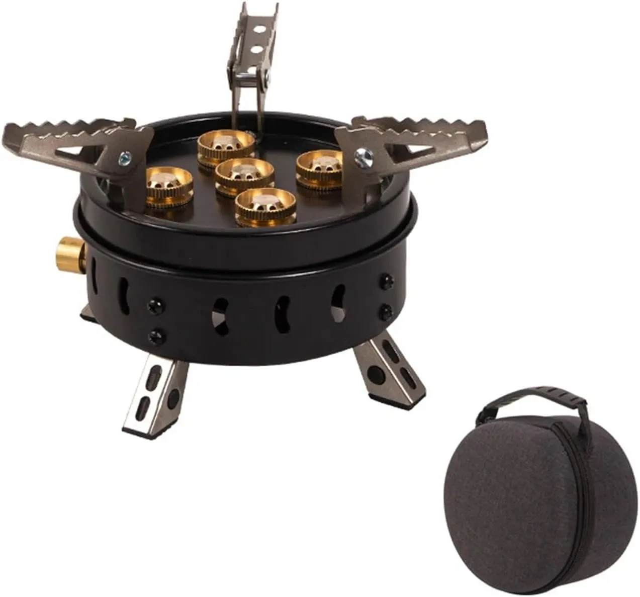 11000W Camping Gas Stove Cassette Stove Windproof Folding Outdoor Fire Stove Portable Cooking Stove Compatible With Travel Hiking Picnic (Color : Black-b1)