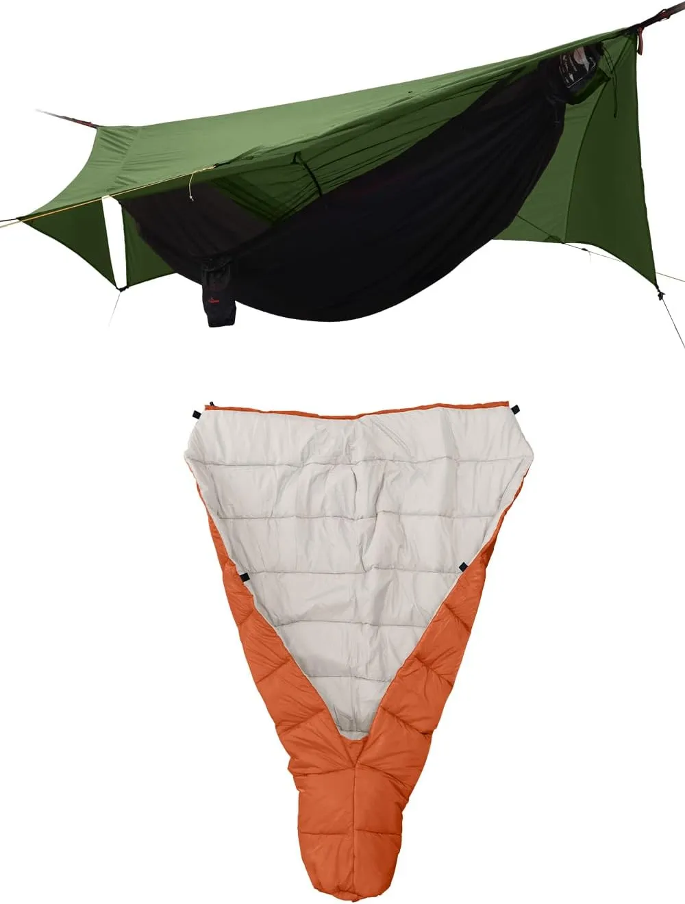 11Ft All-in-one Hammock Tent with Topquilt, Warm Insulation Hammock Topquilt Sleeping Quilt for Hammocks, Backpacking, Camping