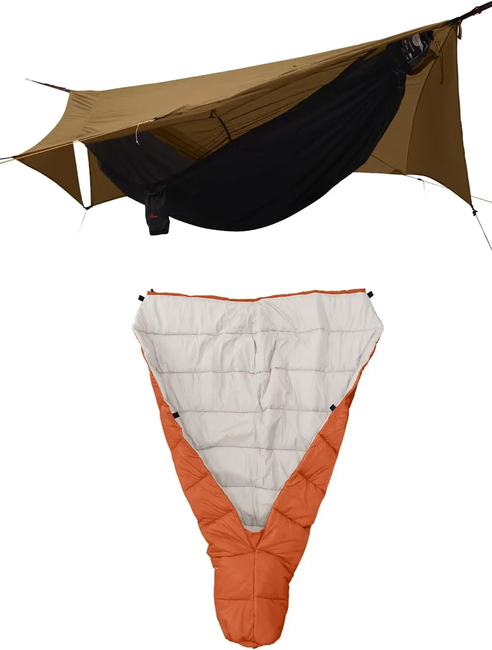 11Ft All-in-one Hammock Tent with Topquilt, Warm Insulation Hammock Topquilt Sleeping Quilt for Hammocks, Backpacking, Camping
