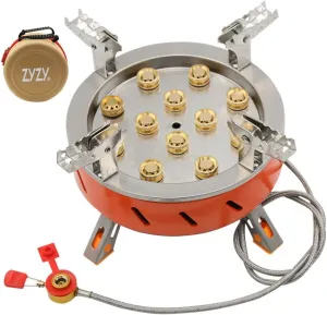 12-Cores Camping Stove 21800W High-Power Gases Stove Backpacking Stove Windproof with Pio Ignition Adjustable Valve Storage Bag for Cooking Camping Picnic Hiking