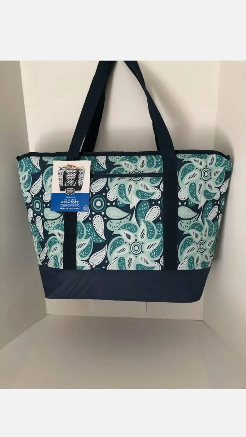 12 Gallon Insulated Mega Tote Bag Navy/Green