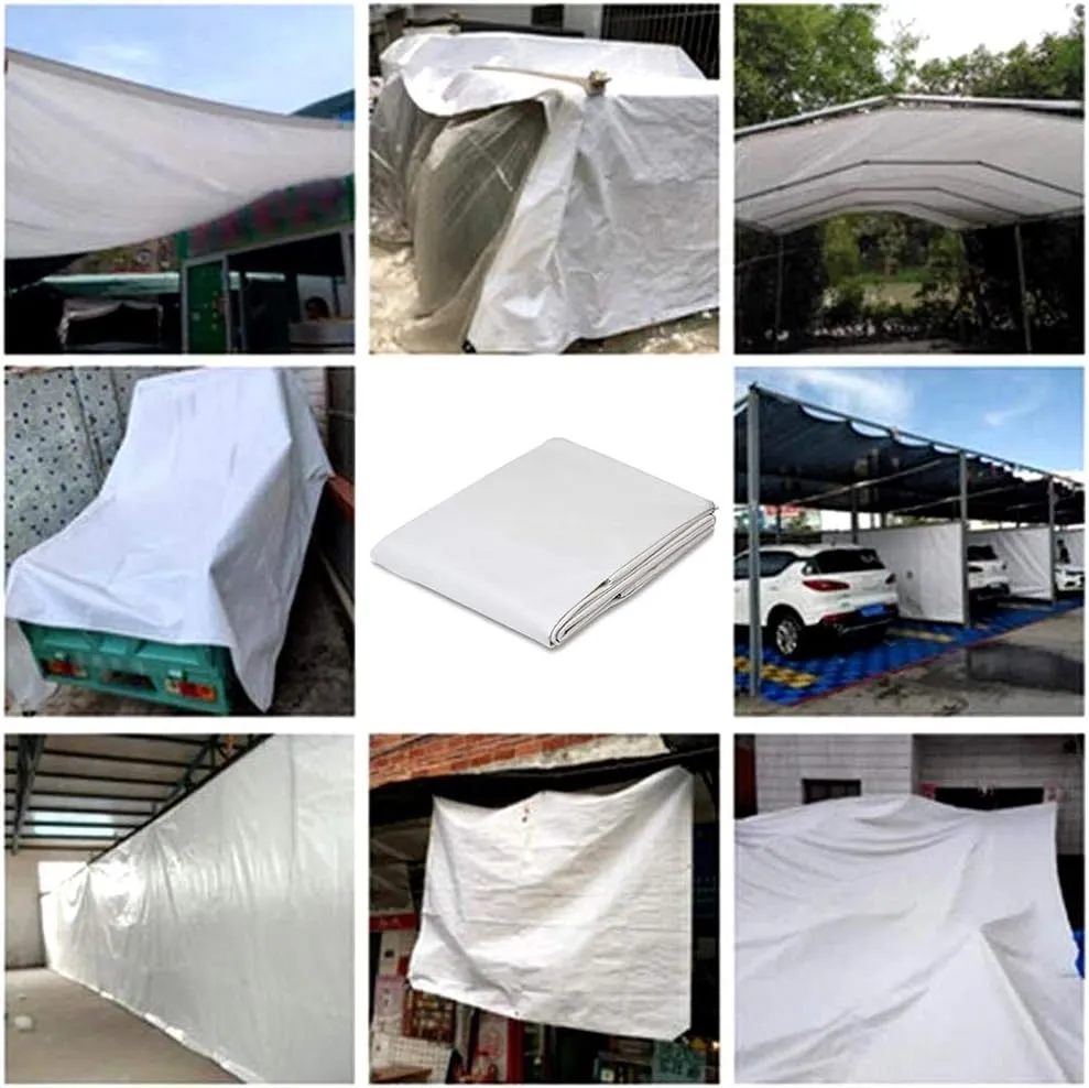 12 Mil 12x16FT Multi Purpose Tarp Cover Waterproof with Reinforced Edges Heavy Duty Tarpaulin Cover UV & Rip Resistant Boat RV Canopy Camping Tent Tarp Shelter Cover