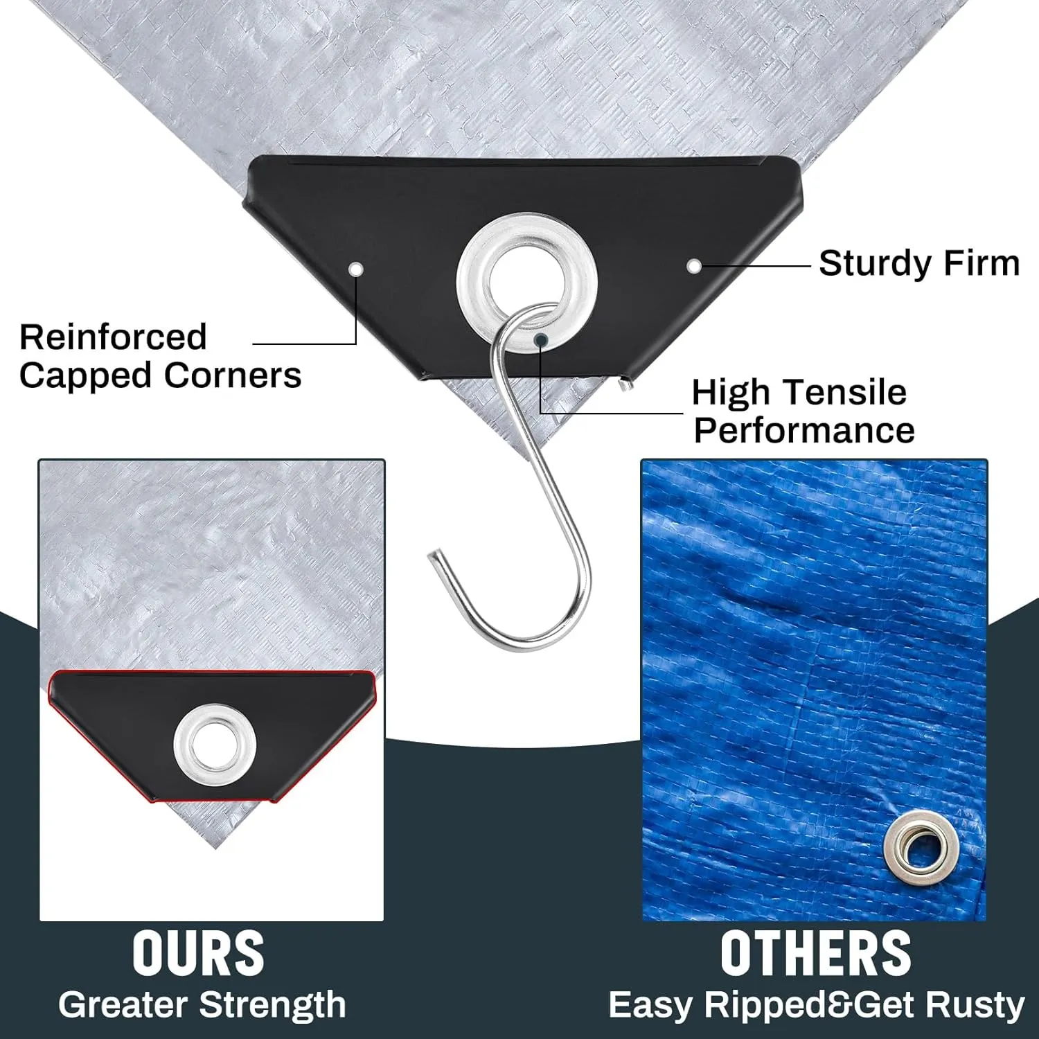 12 Pack 6 x 8 ft 5.5 Mil Large Tarps Heavy Duty Waterproof Tarp Multi Purpose Tent Cover for Home Boats Cars Camping Patio Furniture Roof Emergency Rain Protective Cover, Silver