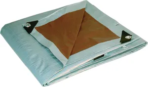 12' x 20' Foremost Tarp 21220 Silver/Brown Dry Top Silver Brown 10-Mil Heavy Duty Reversible Tarp