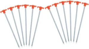 12pcs Stainless Steel Outdoor Tent Stakes Heavy Duty Ground Pegs for Camping Beach Gazebo Tarp and Gardening Wind-Resistant Tent Accessories