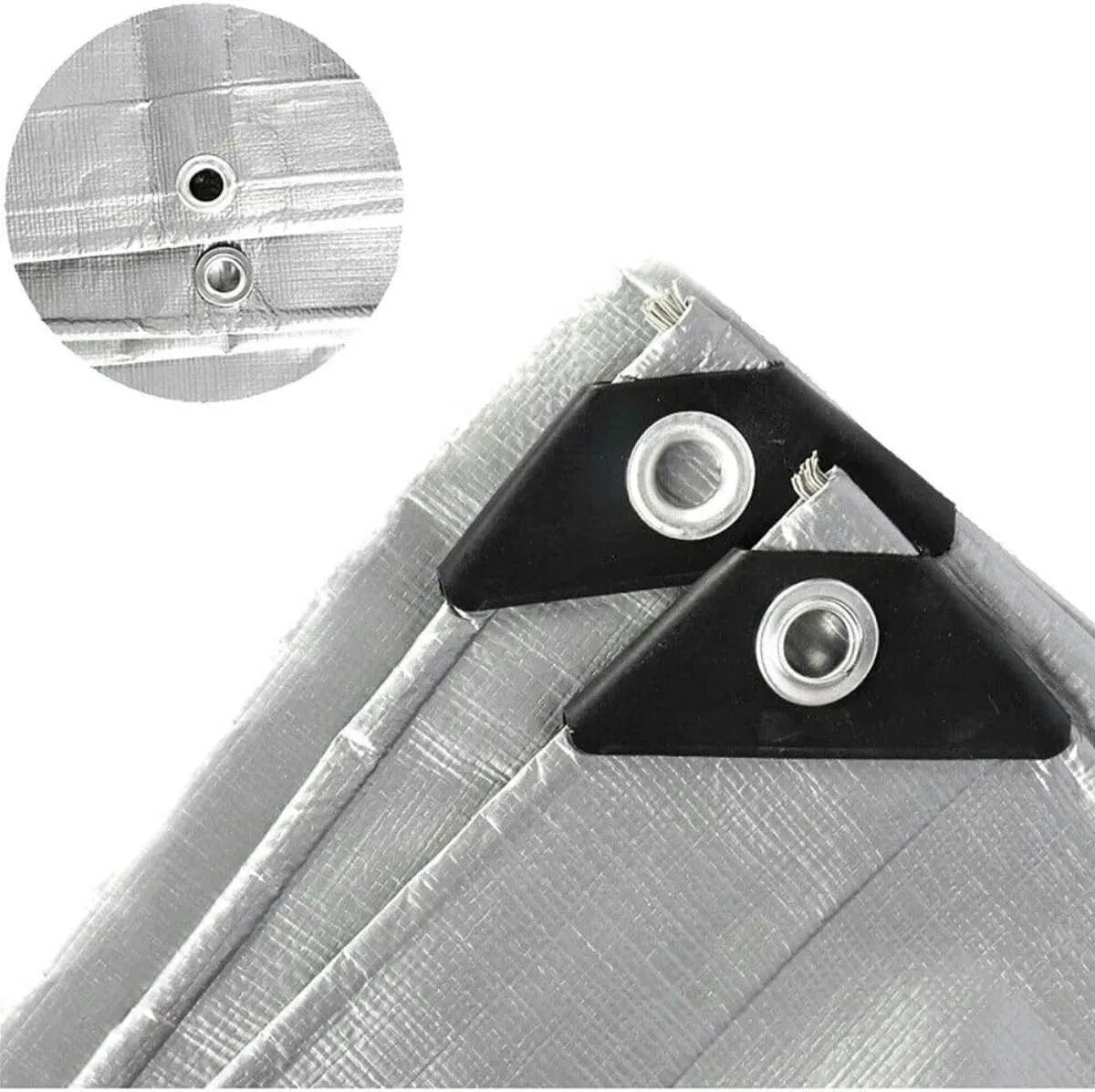 12'x 40' Tarps Heavy Duty Thick Waterproof, Poly Canopy Silver Tent Shelter Cover, 10 Mil Tarpaulin Shade, Rip and Tear Proof, UV Resistant Tarpaulin with Grommets and Reinforced Edges
