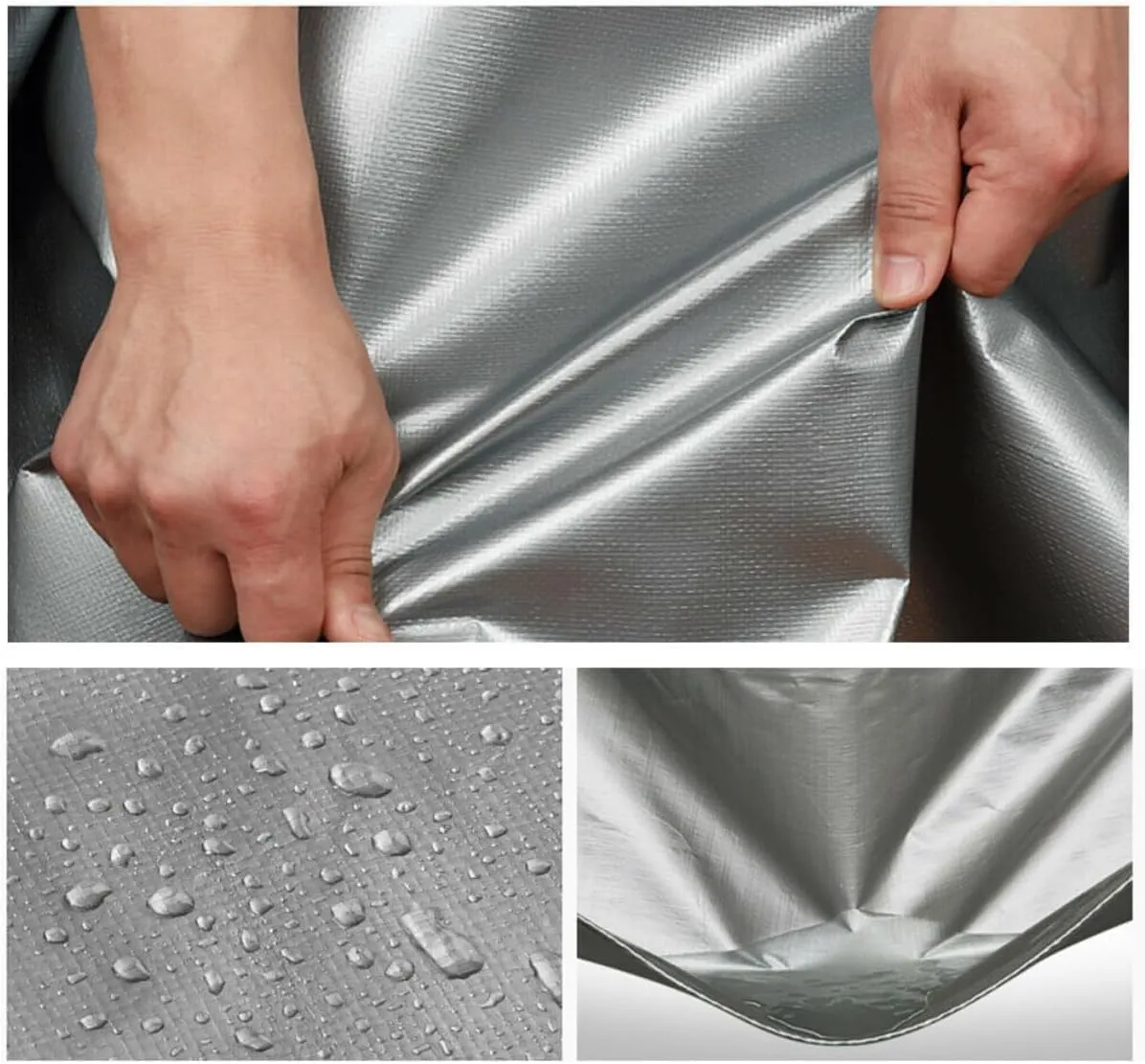 12'x 40' Tarps Heavy Duty Thick Waterproof, Poly Canopy Silver Tent Shelter Cover, 10 Mil Tarpaulin Shade, Rip and Tear Proof, UV Resistant Tarpaulin with Grommets and Reinforced Edges