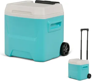 16 QT Hard Sided Ice Chest Cooler with Wheels and Handle,Portable Wheeled Plastic Coolers to Keep Food Fresh or Drinks,Insulated Container,Classic Outdoor Cooling Storage Box