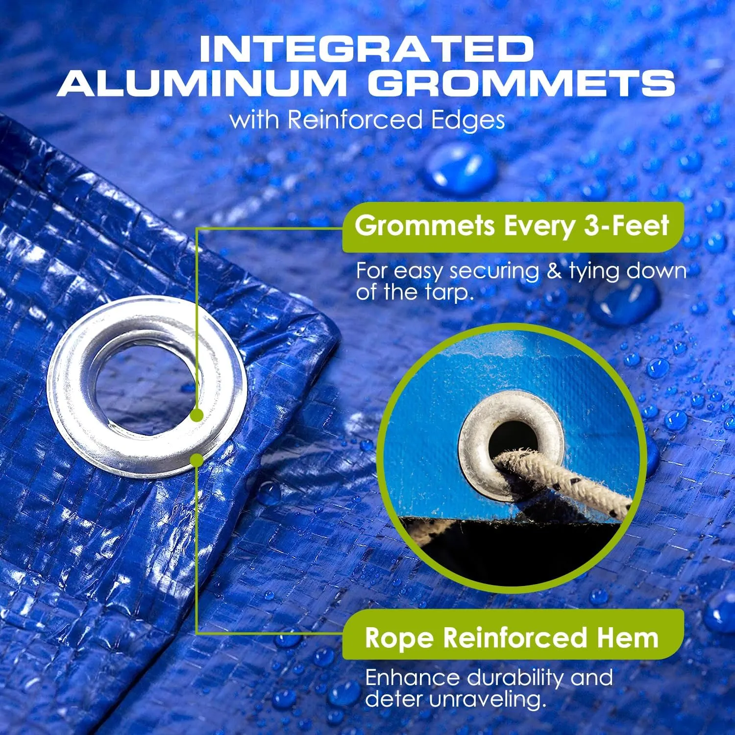 16'x20' Blue Multi-purpose 6ml Waterproof Poly Tarp Cover with Tent Shelter Camping Tarpaulin By Prime Tarps