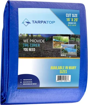 16'x20' Blue Multi-purpose 6ml Waterproof Poly Tarp Cover with Tent Shelter Camping Tarpaulin By Prime Tarps