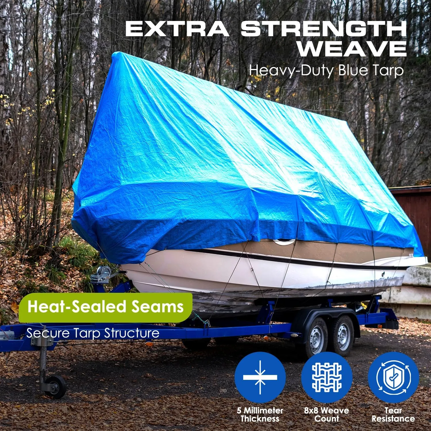 16'x20' Blue Multi-purpose 6ml Waterproof Poly Tarp Cover with Tent Shelter Camping Tarpaulin By Prime Tarps