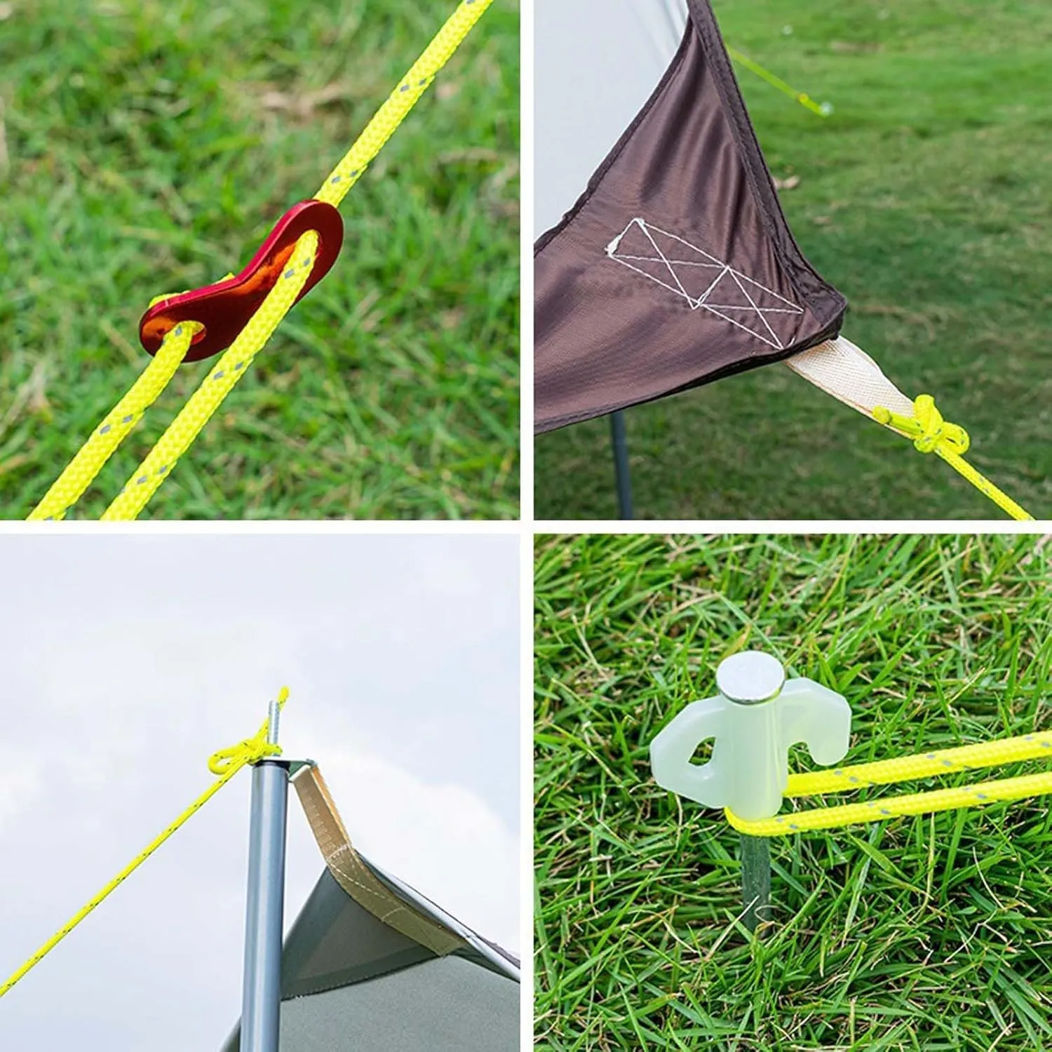 18X15FT Tarp with 2 Poles, Waterproof Camping Tarp Awning, Lightweight Camping Tarp Sun Shelter Tent Hiking, Backpacking, Garden and Traveling.(Rice-White,177x173x102inch)