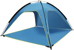 1pc Outdoor Beach Tent Quick Opening Sided Rainproof Uv Canopy Spacious Ventilated Polyester Shelter for Camping Hiking Family Picnics Lightweight Easy Setup