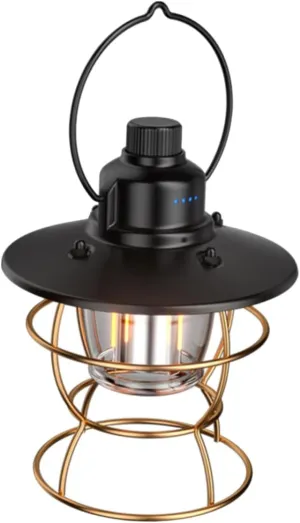 1set Portable Led Lantern Vintage Handheld Camping Lamp Brightness USB Rechargeable Lightweight Outdoor Lighting for Tents Emergency and Power Outages Retro Design