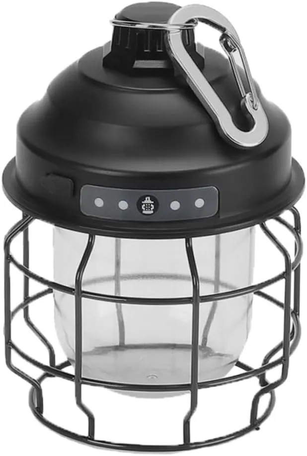 1Set Rechargeable Retro Lantern Portable Camping Light with Buckle for Outdoor Activities Hiking Fishing and Emergency Use USB Charging for Convenience