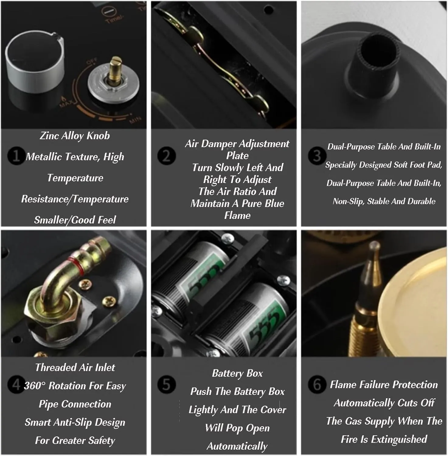 2 Burners Natural Gas and Propane Stove,Energy-saving and Windproof Luxury Nine-fire Stove With Power Display and Anti-scalding Reminder(NG)