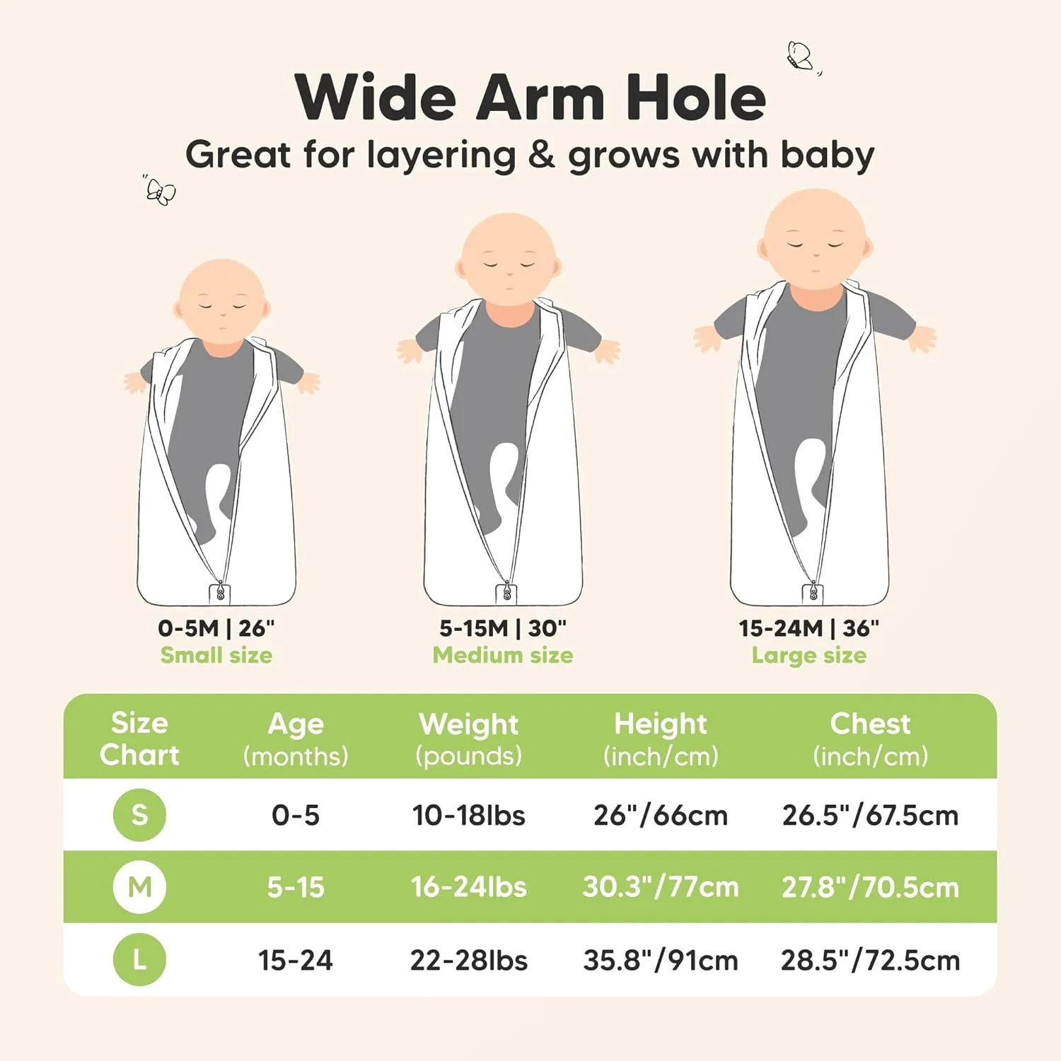 2-Pack Baby Sleep Sacks, Zipper Wearable Blanket - 0.5TOG Organic Cotton, Lightweight, Soft Cozy Infant Sleeping Sack 3-6 months, Easy to Wear Small Newborn Transition Swaddles Sleepsacks (Woodland)