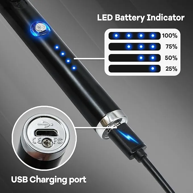 2 Pack Candle Lighter Electric Butane Torch Lighter Plasma Dual Arc Lighter USB Rechargeable Lighter Safety Switch Flameless Windproof Refillable Butane Long Lighter for Camping BBQ Home Kitchen Grill