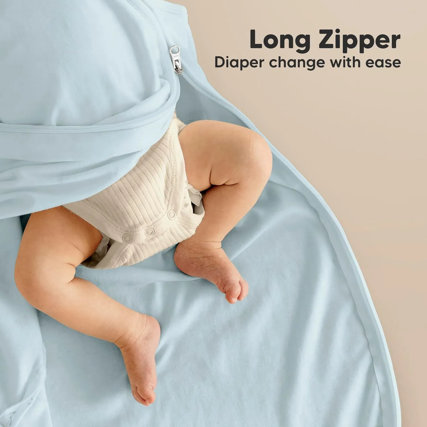2-Pack Organic Baby Sleep Sacks, 100% Cotton - Soft & Breathable 0.5TOG Baby Wearable Blanket, Toddler Sleeping Sack 6-18 months, Easy to Wear Transitional Swaddles for Newborns, Infants (Glacier, M)