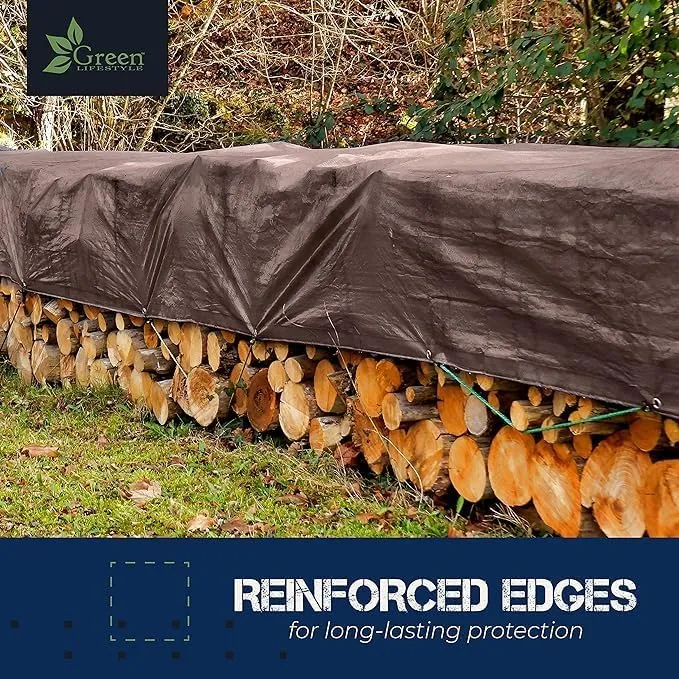 2-Pack Waterproof Heavy Duty Tarp Cover 10 Mil [6'X8'], Tent Footprint, Reversible Brown/Silver, UV Resistant, Rip and Tear Proof Tarpaulin, Reinforced Edges for Camping, Roof, Patio, Pool, Boat