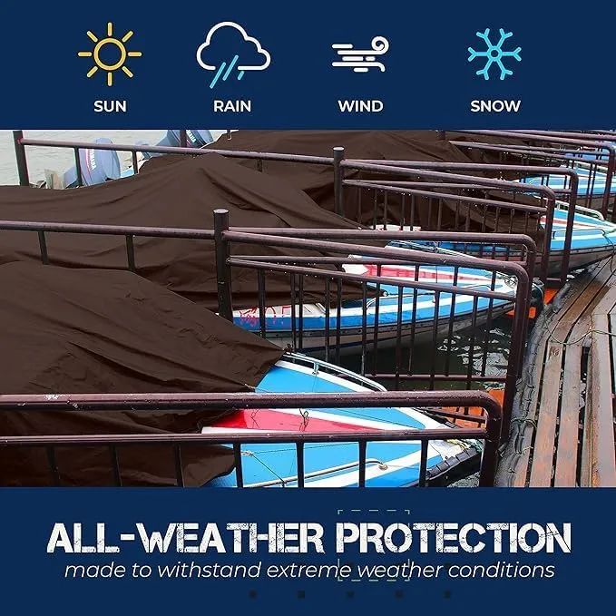2-Pack Waterproof Heavy Duty Tarp Cover 10 Mil [6'X8'], Tent Footprint, Reversible Brown/Silver, UV Resistant, Rip and Tear Proof Tarpaulin, Reinforced Edges for Camping, Roof, Patio, Pool, Boat