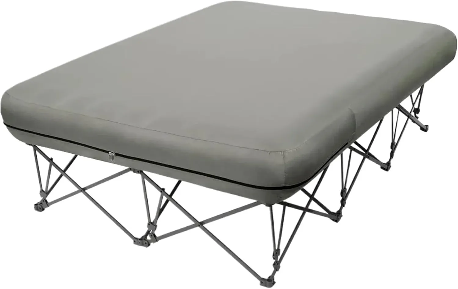 2 Person Camping Cot, Folding Camping Bed with Inflatable Air Mattress and Carry Bag (not Included The Airpump)(Grey-Twin)