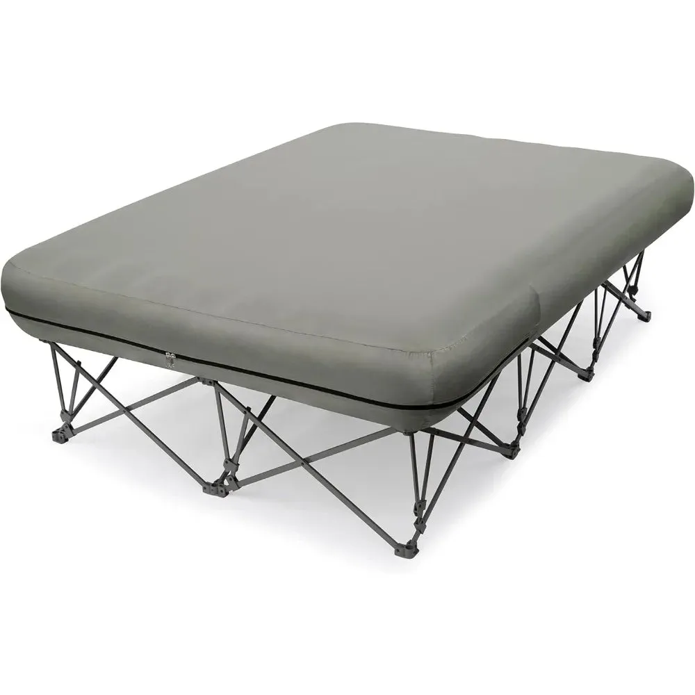 2-Person Camping Cot with Inflatable Air Mattress – Portable Folding Bed for Outdoor Travel and Beach Vacations