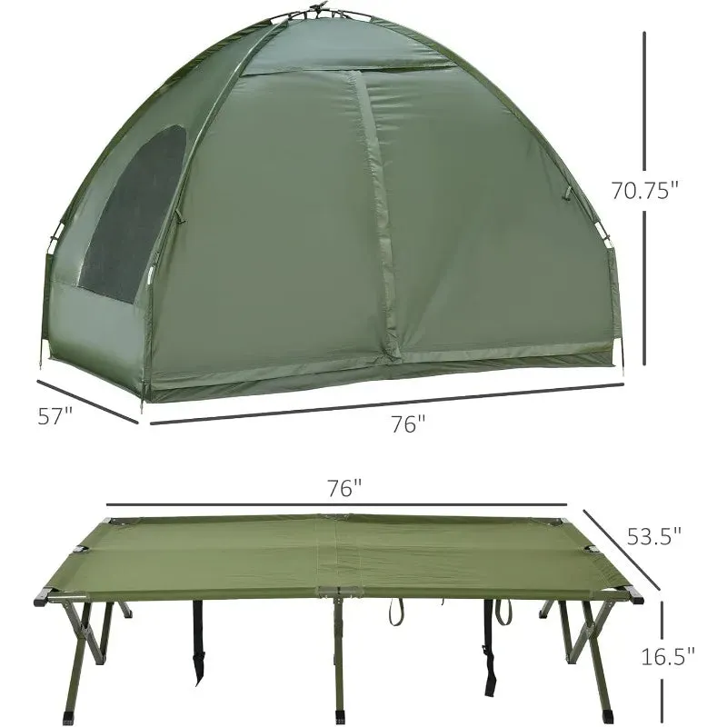 2 Person Foldable Camping Cot with Tent and Air Mattress