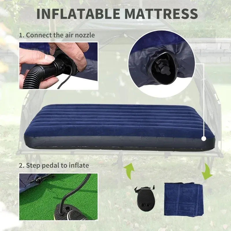 2 Person Foldable Camping Cot with Tent and Air Mattress