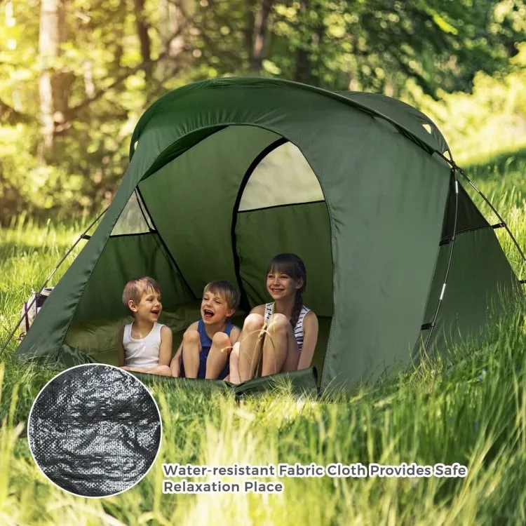 2-Person Outdoor Camping Tent with Inflatable Mattress and Carry Bag
