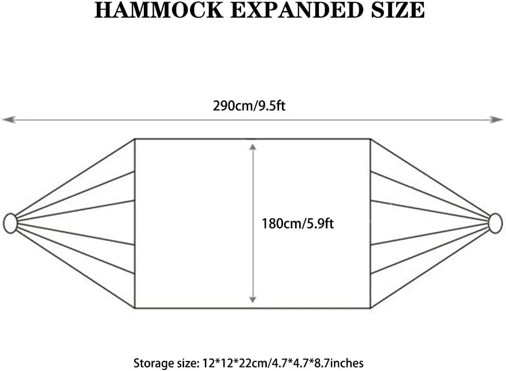 2-Piece Camping Hammock, Outdoor Anti-Rollover Double Hanging Bed, Two-Color Splicing Appearance, Load Bearing 200kg/440.9lbs