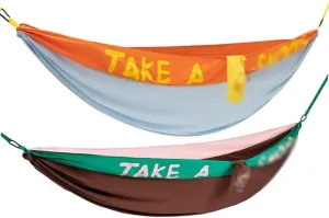 2-Piece Camping Hammock, Outdoor Anti-Rollover Double Hanging Bed, Two-Color Splicing Appearance, Load Bearing 200kg/440.9lbs