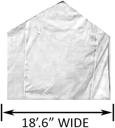 20' Front Panel White Canopy Replacement Entrance Front Wall Panel with Zippers (Front Panel) Velcro Role Up Optional