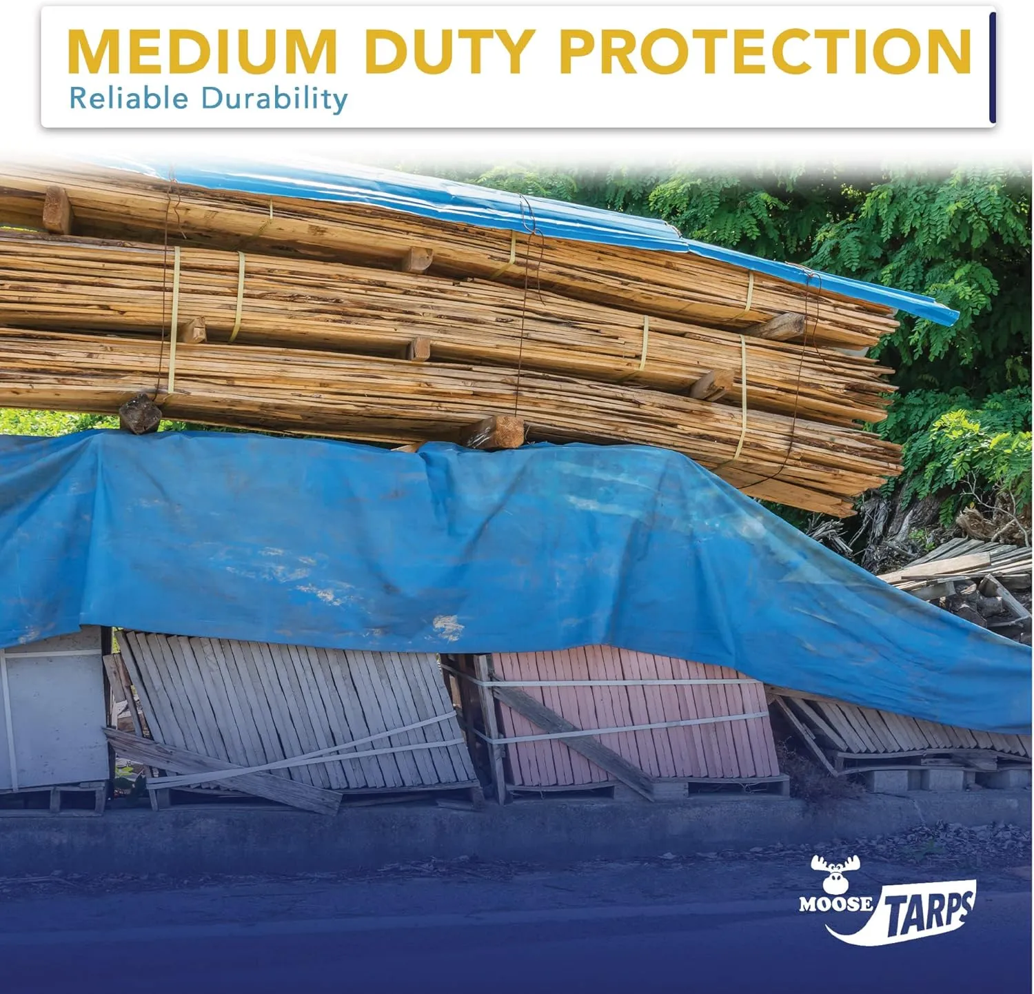 20' x 20' Waterproof Tarp, Medium Duty Reversible Blue/Silver, Multipurpose Indoor and Outdoor Tarps for Tents, Wood Cover, Furniture, Car, Boat, Pool, Tear Resistant, Blue