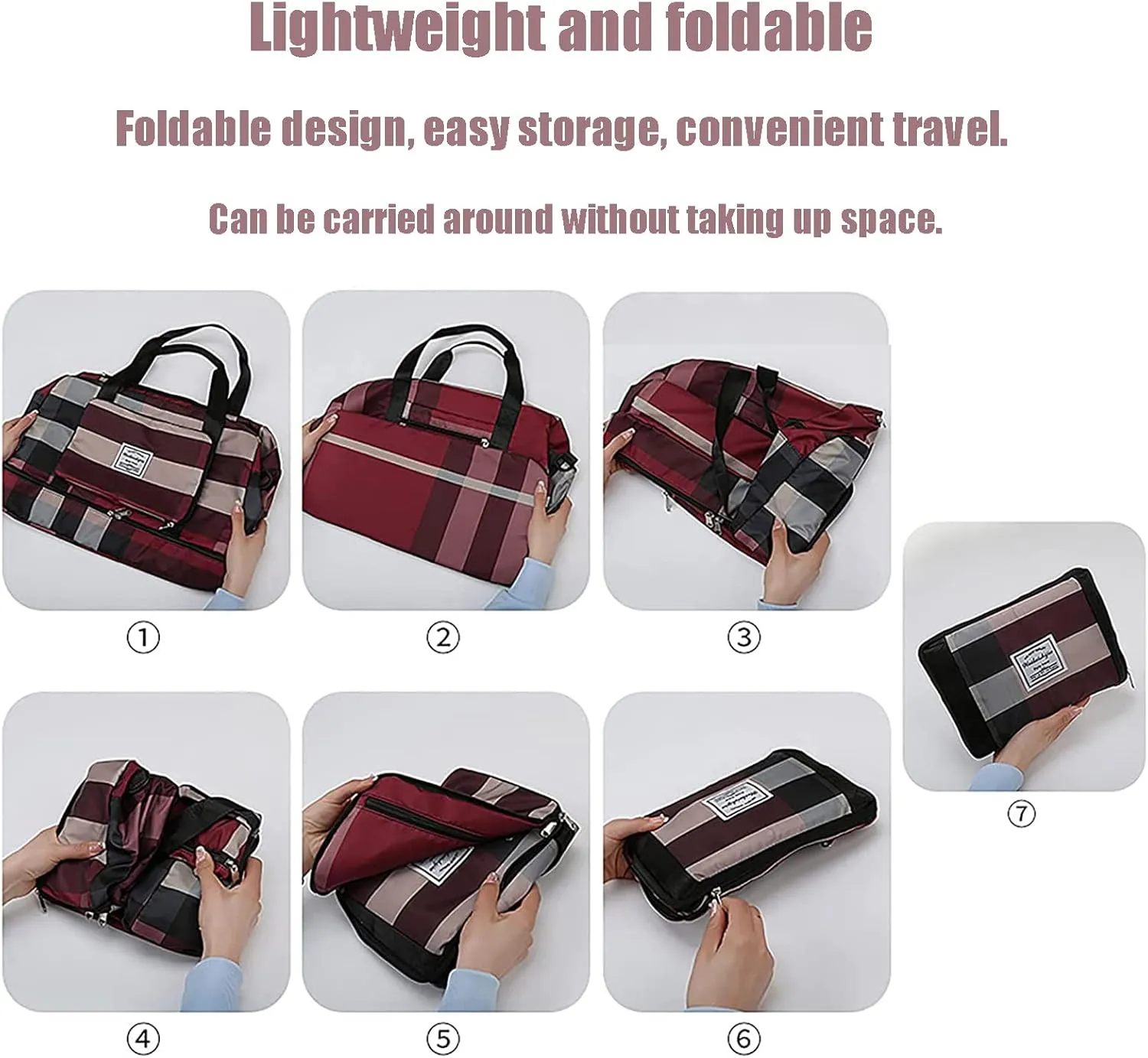 2022 New Foldable Dry/Wet Separation Travel Bag, Large Capacity Folding Travel Bag, Lightweight Waterproof Foldable Travel Duffel Bag, for Sports, Camping (Black)
