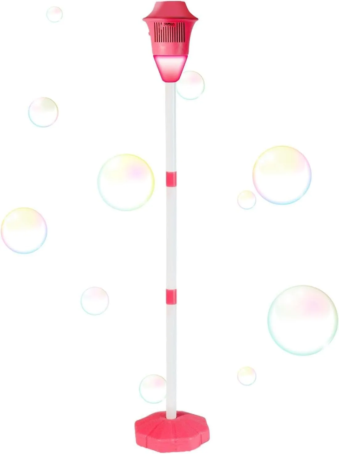 2025 New Bubble Lantern Machine,Bubble Maker Stand for Parties, Rechargeable Outdoor Bubble Maker Stand with Night Light and Music, for Wedding Birthday Picnic Camping Party (Pink)