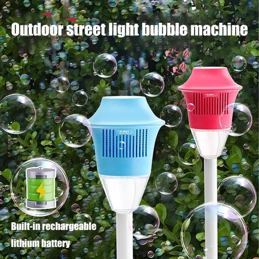 2025 New Bubble Lantern Machine,Bubble Maker Stand for Parties, Rechargeable Outdoor Bubble Maker Stand with Night Light and Music, for Wedding Birthday Picnic Camping Party (Pink)
