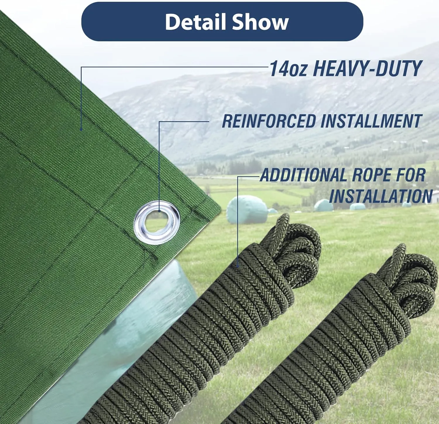 20’x24’ Canvas Tarp Heavy Duty Water Resistant Tarpaulins with Aluminum Grommets,UV Resistant, 22Mil Multipurpose Drop Cloth, 14oz Cover Sheet for Outdoor and Indoor Use with Ropes Green