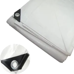 24' x 40' White Heavy Duty Tarp - All Purpose, Waterproof Heavy-Duty Protection/Coverage Tarp, Laminated Coating on Both Sides, UV Blocking Protective Cover, Industrial Strength - by ATE Pro. USA