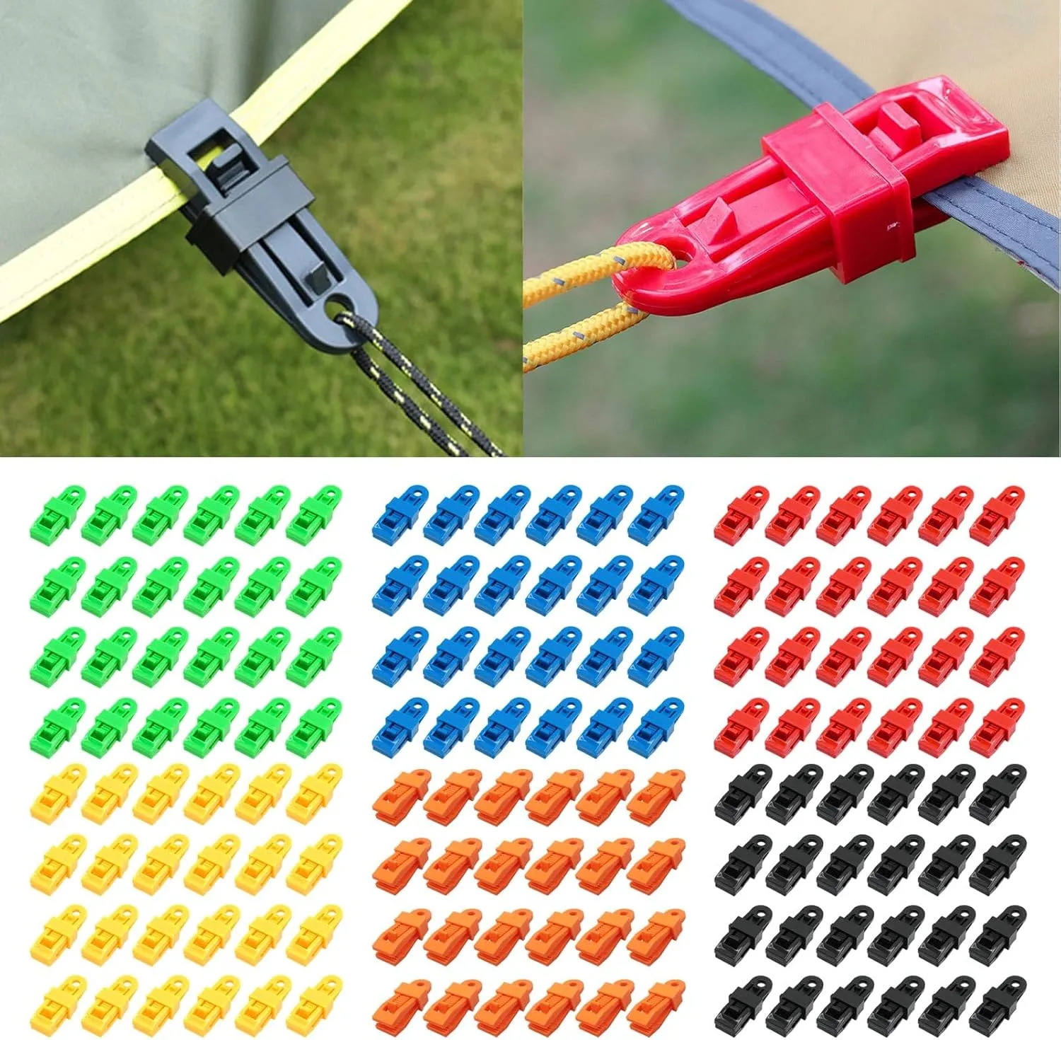 24Pcs Tarp Clip Lock Grip Clamps Tighten Tent Clip Tent Fasteners Holder For Tent Banners Covers Awnings Shade Cloth