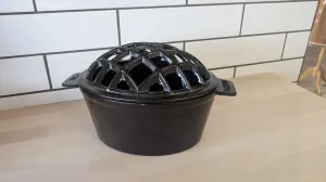2.5 QT. Cast Iron Lattice Wood Stove Steamer